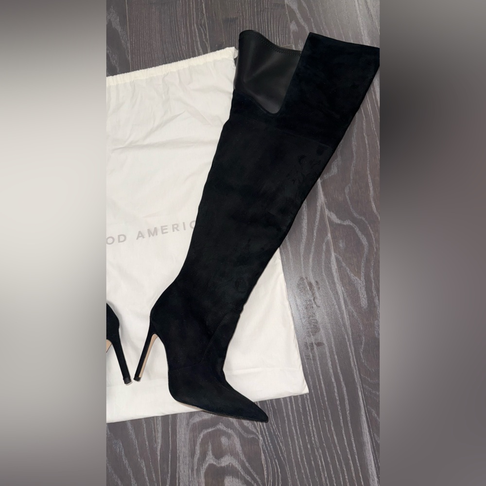 Good American 🖤 The Emma Boot | Suede Black | Size 5 | NEW - Picture 8 of 12